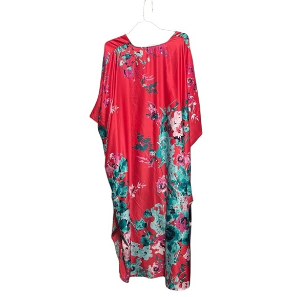 Natori Women's Bloom Caftan, Coral Pink Multi, size Medium - Picture 3 of 6